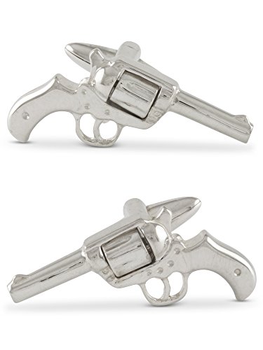 ZAUNICK Revolver Cufflinks Sterling Silver, rotating gun barrel