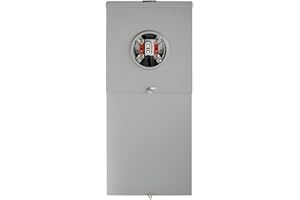 Leviton 200A Outdoor Meter Main Combo, 8 Spaces, Ringless with Lever Bypass, 5th Jaw Installed, LS820-B5D