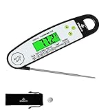 PHILORN Meat Thermometer | FDA Approval - IP64 Waterproof | Instant Read Digital Cooking Thermometer With Folding Probe, Backlit Screen, Magnet For Hanging, Ideal For Kitchen/Grilling/BBQ/Food/Turkey