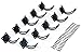 10pc Matte Black Iron Wire Hooks - Modern Wide Iron Hooks to Hang Your Favorite Bags. Equipped with 40 17mm Screws for a Strong, Sturdy Hold