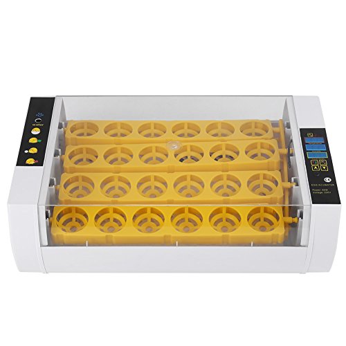 EBTOOLS Egg Incubator, Digital 24 Eggs Incubator Turning Temperature Control Automatic Poultry Hatcher for Chickens Ducks Goose Birds