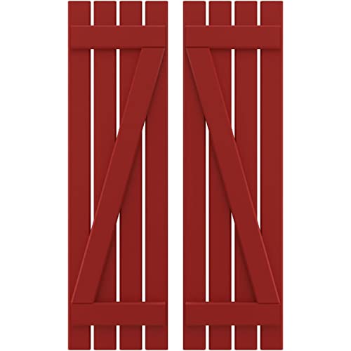 15 1/2"W x 37"H Americraft Four Board (2 Batten) Exterior Real Wood Spaced Boar…