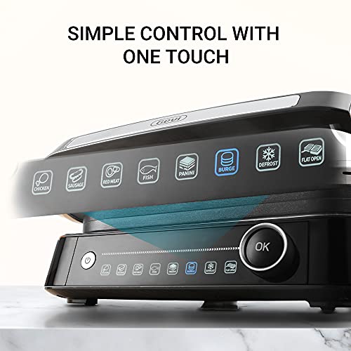 Contact Grill with 6 Preset Menus, Gevi Electric Grill with Nonstick