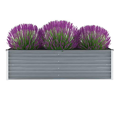 Canditree Raised Garden Bed Galvanized Steel, Outdoor Planter Box for Vegetables, Herbs, Flowers 63″x15.7″x17.7″