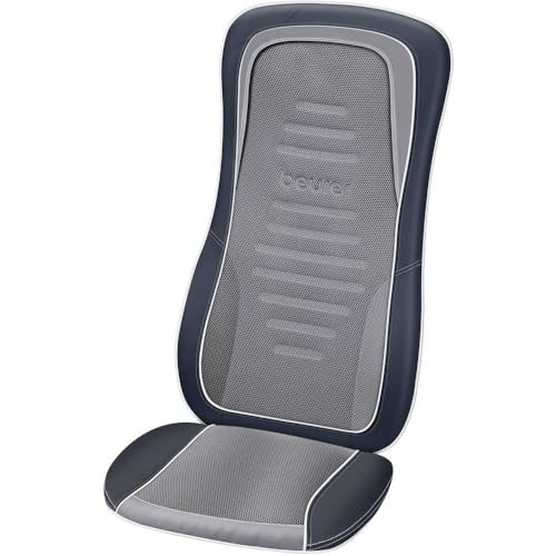 Beurer MG 315 Shiatsu Massage-Sitzauflage,elektrisches Massagegerät zur Nacken und Rückenmassage,mit Licht- und Wärmefunktion,automatische Körperscan-Funktion,in schwarz-grau,Massageprogramme 3