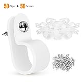 GOOACC 1/2 Inch Rope Light P-Style Mounting Clips with Pan Head Phillips Stainless Steel Screws. (50 Pack Clips and 50Pcs Screws)