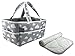 The Big Baby Bag - XL Diaper Caddy (Gray Cloud Design) with Free Changing Pad Liner! SuncoastBaby's Large Versatile Organizing Tote for Nursery/Bedside Storage, Toys, Diapers, Baby Products, etc.