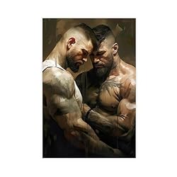 HMLZSJ Nude Muscle Male Torso Portrait Art Gay