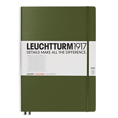 Leuchtturm1917 Hardcover Master Slim Squared Notebook Army