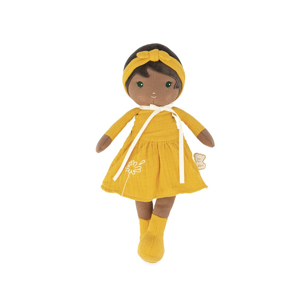Kaloo - Tendresse - Naomie - My 1st Fabric Doll - 32 cm Fabric Doll - Yellow Dress - Pretty Gift Box and Customisable Ribbon - 0 Months +, K200009