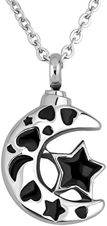 Arlen Moon Star Stainless Steel Urn Necklace For Ashes Cremation Keepsake Memorial Pendant