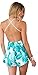 Moxeay Deep V Neck Playsuit Backless Chiffon Short Jumpsuit (M, Green)