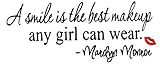 LoveDecals A smile is the best makeup-MARILYN MONROE WALL STICKER PAPER QUOTE DECAL ART Décor