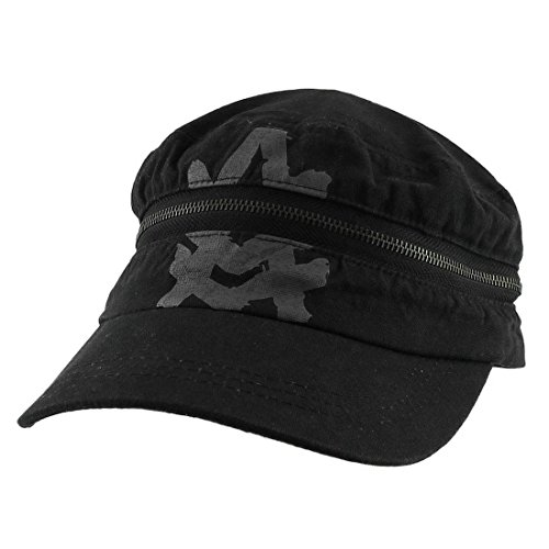 MorehatsA. Kurtz Zippered Cotton Army Casual Baseball Cap Adjustable Hat