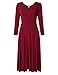 Leadingstar Women's Long Sleeve A-line Swing Midi Fit and Flare Casual Dress