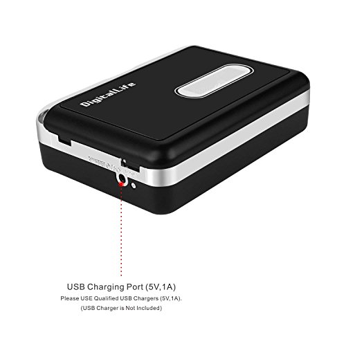 DigitalLife Cassette Player Recorder - Walkman Cassette Tapes to MP3 CD Converter via USB Flash Driver (Not Included, No Need PC
