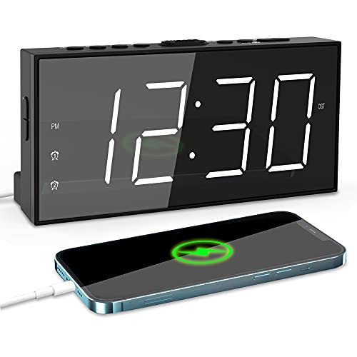 Digital Alarm Clock, 7.5" LED Big Number Clock for Bedroom with 2