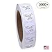 1 Inch Round Thank You Sticker Labels in Script/Calligraphy Print, 1000 Stickers per Roll