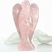 Earth Therapy Pocket Guardian Angel with Serenity Prayer Card - Pink Healing Stone Figurine - Rose Quartz
