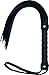 Sexy Adult Black Leather Flirting Flogger Whip Toy with Bonus Blindfold Restraint Accessory. 40 Supple Tails - Ideal for Cosplay Fantasy, Costumes, Photo/Video Props, Role Play and Bondage Fun.