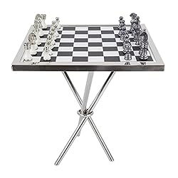 Deco 79 Aluminum Chess Game Set, 22" x 22" x