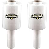 2 Pack of Mighty Gadget (R) Industrial Mini Stretch Wrap Film with Handle for Pallet Wrap, Moving Supplies Stretch Wrap &amp; Shrink Wrap - 80 Gauge, 5” x 1000 ft
