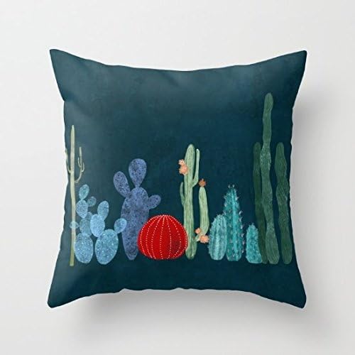 Decorative Square Pillow Case Cushion Cover 18X18 Inches Cactus Garden