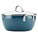 Ayesha Curry Home Collection Nonstick Casserole Dish/Casserole Pan with Lid - 5.5 Quart, Twilight Teal