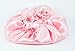 Pink & White Reversible Satin Hair Bonnet with Ajustable options in size Newborn to Adult 5X Large (Newborn - Toddlers)
