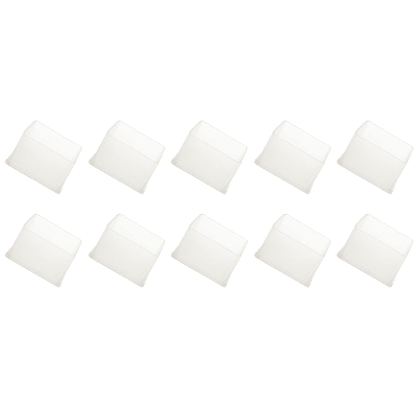METALLIXITY Chair Leg End Cover (50mm x 50mm) 16Pcs, Square PVC Furniture Feet Caps Floor Protector - for Sofa Table Patio Chairs, Clear