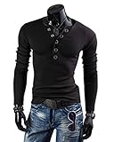 Mens Long Sleeve Slim Fit Henley Shirts