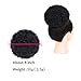 Afro Ponytail Drawstring Synthetic Curly Hair Afro Buns Short Afro Kinky Curly Wig Kanekalon Fiber Afro Ponytail for Natural Hair Puff Ponytail Wrap Updo Hair Extensions with Two Clips (Black)
