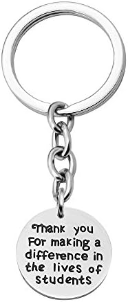 CAROMAY Inspiration Teacher Key Chain Thank You For Making a Difference In The Lives of Students