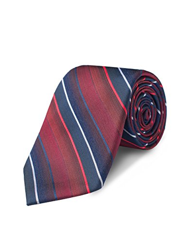 Origin Ties Mens Fashion Striped Skinny Tie 3 Inches Burgundy Silk Textured Tie