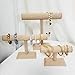 Ikee Design Linen Covered Wood Jewelry Display Stand, Bracelet Holder Display Stand, Perfect for Bracelet Bangle Watch for Home Organization, Store, Tradeshow and Showcase