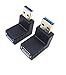 SinLoon 2pcs USB 3.0 up Down Male to Female Extension Adapter Combo Upward and Downward 90 Degree Right Angle USB 3.0 Super-Speed Connector Adapter(Black)