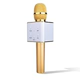 Portable Wireless Bluetooth Microphone Karaoke Speakers Mic with equalizer for Playing Music and Singing/ Recording compatible with Apple iPhone/ iPad Android Smartphone or Smart TV/PC