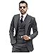 JY Men's Fashion 3 Pieces Men Suits Wedding Suits for Men Groom Tuxedos Dark Gray