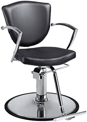 Standish Salon Goods Veronica Hair Salon Chair, Black, 24.5" H x 22.5" W x 20" D, 2 Year Warranty