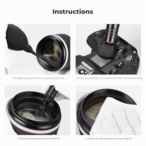 K&F CONCEPT 4 in 1 Cleaning Kit (Cleaning Cloth + Microfibre Cloth + Photo Bulb) for SLR Camera Lens