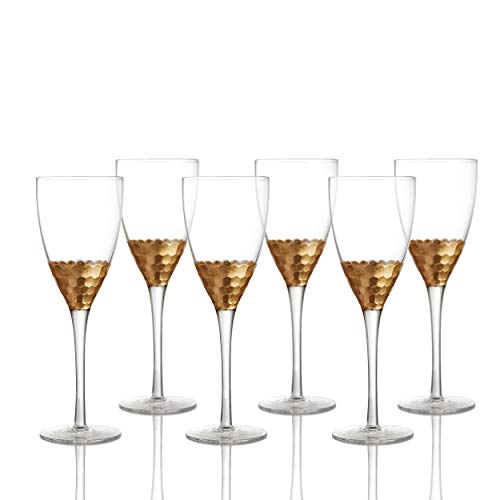 Fitz and Floyd Goblets Wine Glass Set of 6 â€“ Elegant Lead-free Matching Drinkware Perfect For Everyday Use Or Entertaining â€“ Stylish Modern Glasses Make An Ideal Gift For Weddings, Birthdays, Holidays