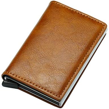 30pcs/lot Smart Rfid Card Holder Men Wallets Money Bag Male Black Short Purse 2019 Small Slim Wallets Mini Wallet Thin,Brown
