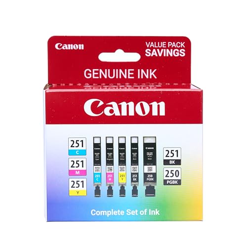 Canon PGI-250/ CLI-251 5 Color Amazon Pack