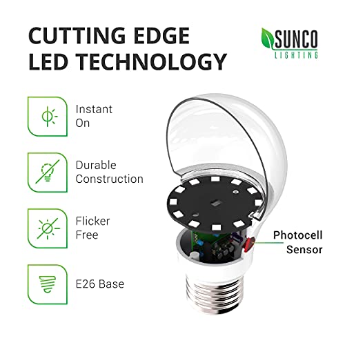 Sunco Lighting Dusk to Dawn Light Bulbs Outdoor Light Sensing Bulb