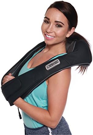 Cordless Shiatsu Neck and Back Massager with heat - Effective Handheld, Deep Tissue Massager Used By Massage Therapist - Provides Kneading Relief - All New Velcro Technology For Hands Free Use