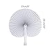 WOWOSS 60 Packs White Paper Fans Wedding Fans Round Shaped Folding Fans Plastic Handle Wedding Celebration Birthday Party Favor