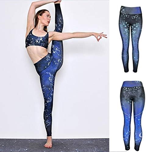 CapsA Tight Yoga Pants for Women Novelty Colored Pattern Print Stretchy Soft Yoga Running Leggings