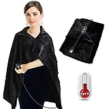 BIAL Heated Extra Soft Super Warm Shawl Plush Electric Throw Blanket with Time and Temperature Control,Heated Flannel Blanket 47.3 x 31.5 Inch