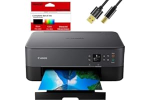 Canon Wireless Pixma Inkjet All in One Printer with Scanner - High Resolution Fast Speed Printing Compact Size Up to 4800x1200 DPI Color Resolution, Bonus Set of NeeGo Ink and 6 Ft Printer Cable