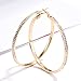 JunXin Eternity Rhinestone Stainless Steel Hoop Earrings Gold Plated Silver Plated,Gift for Women and Girls (Gold)